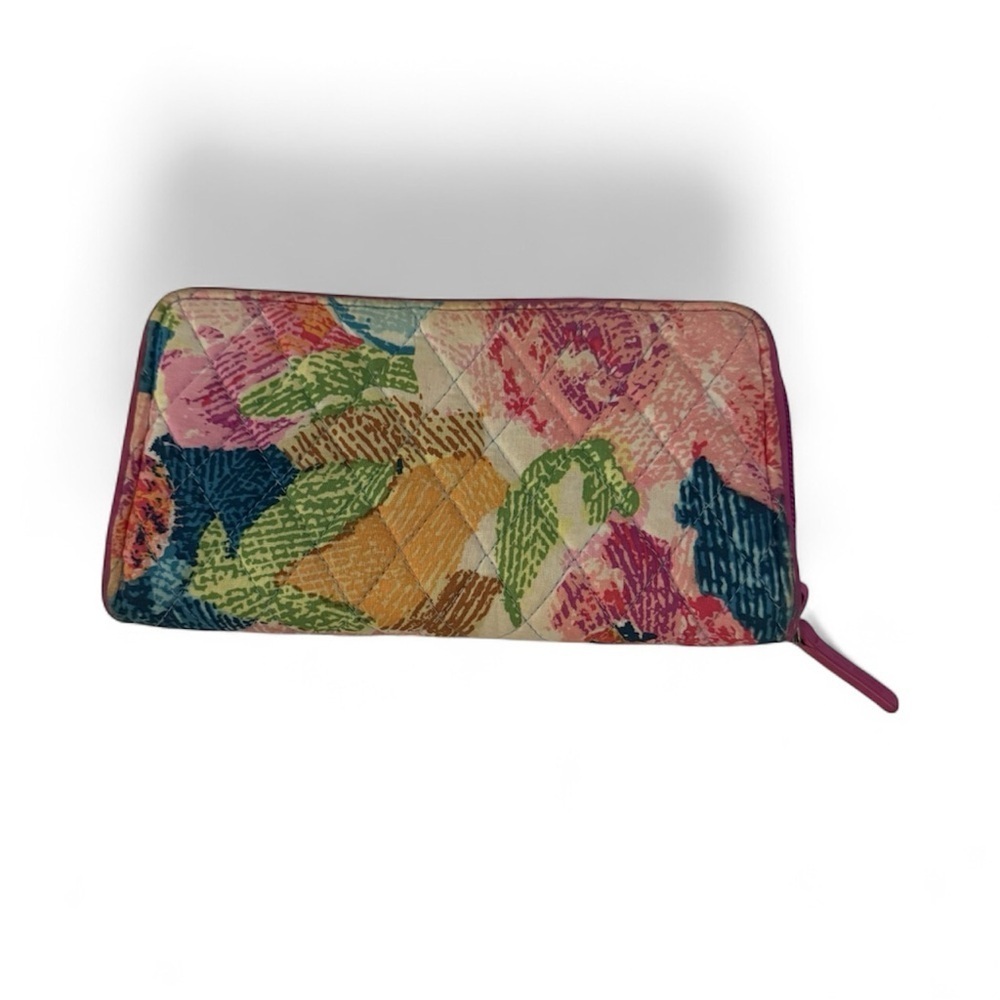 Vera Bradley Super Bloom Wallet Multicolor Floral Quilted Cotton - Picture 2 of 4